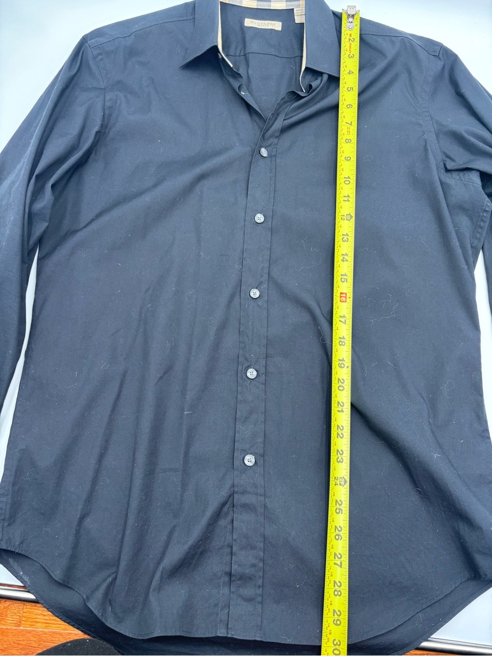 Burberry Brit Classic Knight Flip Cuff Men's Black Dress Shirt Button-Up MEDIUM - Picture 6 of 7